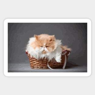 Persian Cat Digital Painting Sticker